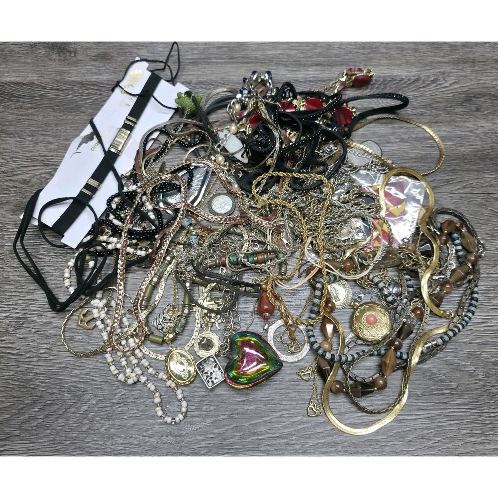 Mixed Fashion Jewelry Grab Bag - 2.5 Lbs+ - Parts, Repair, Or Crafts